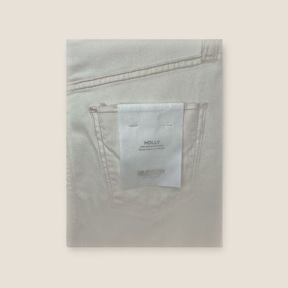 Hudson Holly High Rise Flare Jeans Soft Ecru Size 25 - Picture 9 of 10